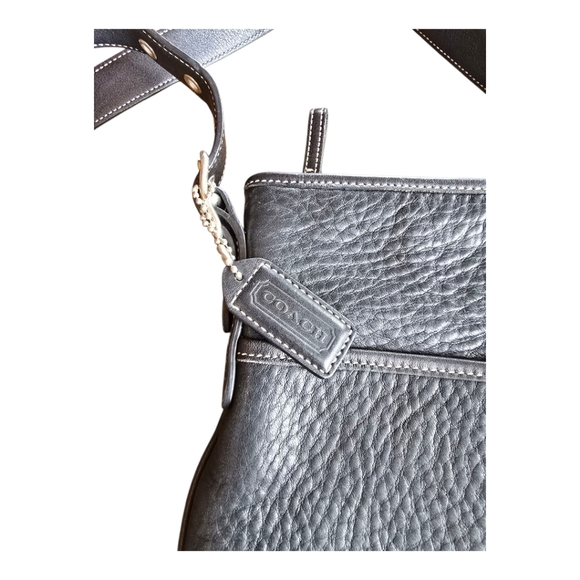 Coach Black Pebbled Leather Vintage Crossbody Messenger Handbag - Picture 10 of 16